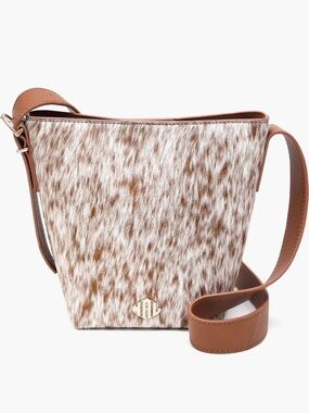 NIB New Amsterdam Leatherworks Jayden Genuine Calf Hair Bucket Bag